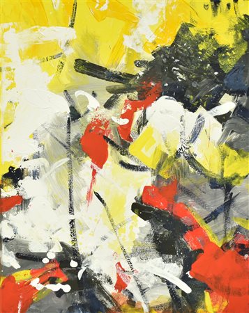 Raffaele Dragani YELLOW AND WHITE olio e acrilico su tela, cm 40x50 eseguito...