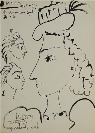 D'apres Pablo Picasso SENZA TITOLO stampa, cm 37,5x 27