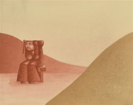 Battaglia Xante MONDO TELLURICO olio su tela, cm 40x50 sul retro: firma,...