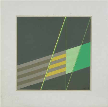 Lorenzo Piemonti COMPOSIZIONE tempera su cartoncino, cm 33x33 firma e data...