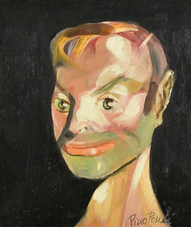 Pino Ponti RITRATTO olio su tavola, cm 35x30 firma sul retro: firma L'opera...