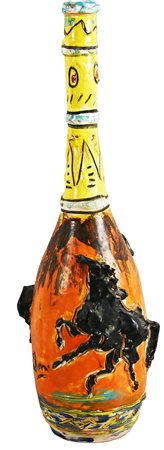 Umberto Ghersi VASO IN CERAMICA ceramica smaltata e decorata, altezza cm 57...