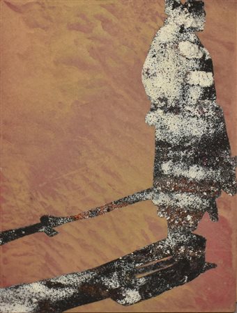 Nicola Bolla SENZA TITOLO tecnica mista su tavola, cm 27,5x20,5 sul retro:...