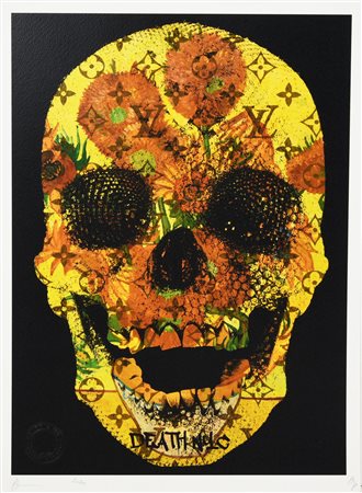 NYC DEATH SKULL VUITTON serigrafia, cm 45x32; es. A.P. firma, data e timbro a...