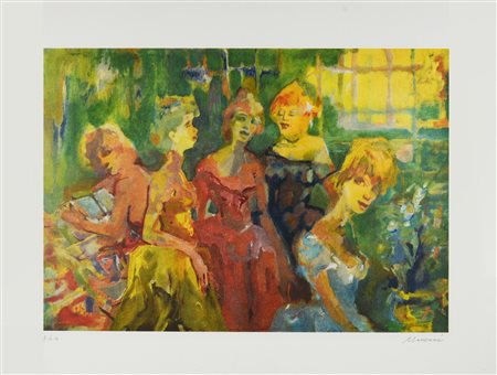 Mino Maccari GINECEO litografia su carta, cm 60x80; es. p.d.a. firma e tiratura