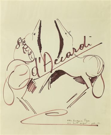 Gian Rodolfo D'Accardi SENZA TITOLO pennarello su carta, cm 50x40 firma e...