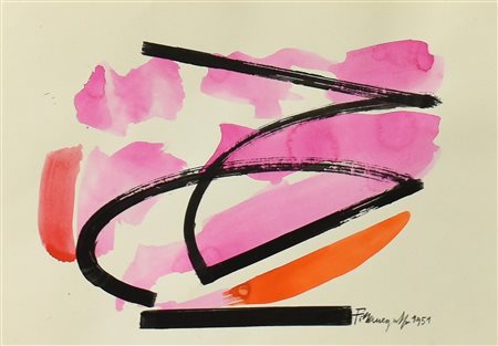 Franco Meneguzzo FERRO tempera su carta, cm 25x35 firma e data sul retro:...