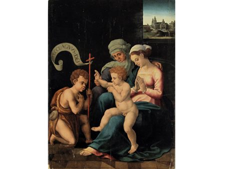 Maestro del XVI secolo XVI secolo Madonna con Bambino, Sant'Anna e San...