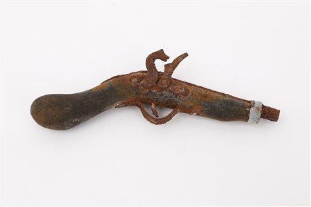 Pistola in ferro e legno adatta per un pastore di grandi dimensioni cm 11