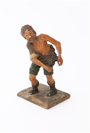Figura di mendicante in terracotta policroma, Sicilia, fine del XIX secolo...