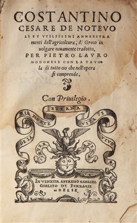 Costantino VII Imperatore d'Oriente. De Notevoli et utilissimi ammaestramenti...