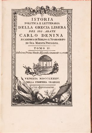 Carlo Denina. Istoria politica e letteraria della Grecia libera Edizione...