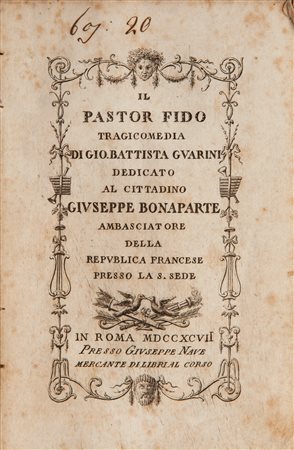 Giovan Battista Guarini. Il pastor fido - Tragicomedia In 16° piccolo....