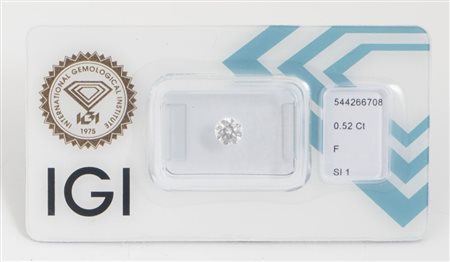DIAMANTE IN BLISTER Taglio brillante, di 0,53 ct, colore F, purezza SI1....