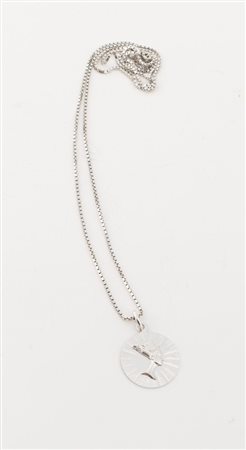 COLLANA IN ORO In oro bianco, costituita da catena veneziana sottile e...