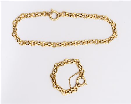 DEMIPARURE IN ORO In oro giallo e bianco, composta da collana e bracciale a...
