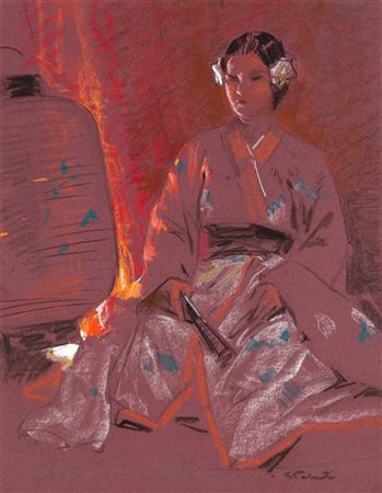 Giuseppe Palanti "Il kimono - studio per un costume de la Madama Butterfly" 
pas