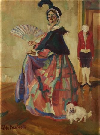 Gilda Pansiotti D'Amico Cambon "Donna con ventaglio" 
olio su tela (cm 60x44)
Fi