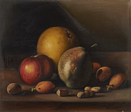 Gregorio Sciltian "Composizione con frutta" 
olio su tavola (cm 30x35)
Firmato i