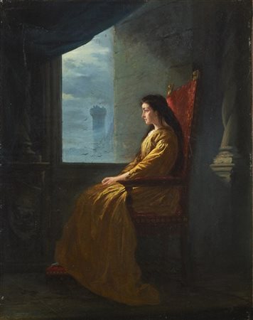 Maestro del XIX secolo

"Figura femminile alla finestra" 
olio su tela (cm 63x4