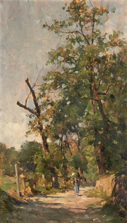 Carlo Follini "Il vialetto" 17.8.93
olio su compensato (cm 44x26)
Firmato e data