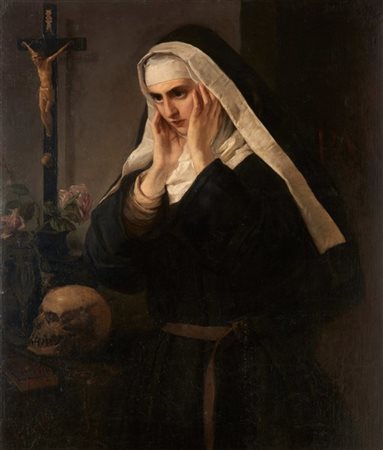 Giuseppe Penuti "Monaca di Monza" 1858
olio su tela (cm 98x83)
Firmato e datato