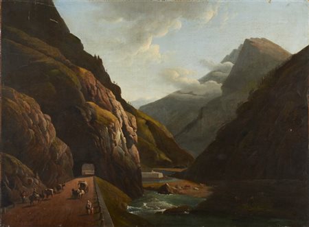 Gaetano Fasanotti "Il traforo" 
olio tela (cm 80x106)
Firmato in basso sinistra