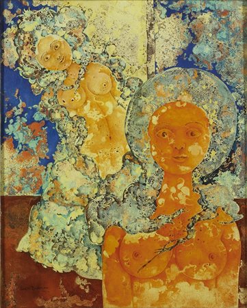 BURMAN SAKTI (n. 1935) - Femmine in giardino.
