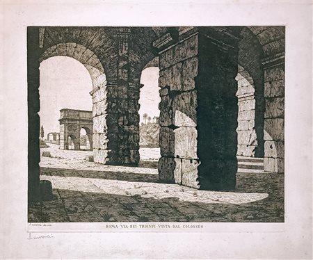 LAURENZI LAURENZIO Assisi (Ap) 1878 Roma via dei Trionfi vista dal Colosseo...