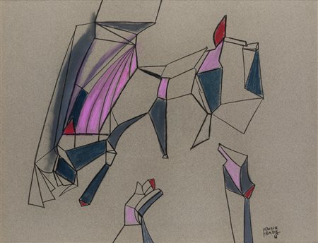 Maurice Henry (Cambrai  1907-Milano 1984)  - Atterrissage dangereux, 1961