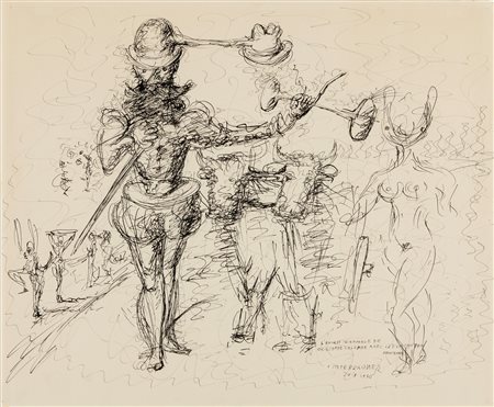 Victor Brauner (Piatra Neamt 1903-Parigi 1966)  - L'Entree Triomphale de Christophe Colombe Avec Lo'euf Tandem (Bo'euf Tandem), 1936