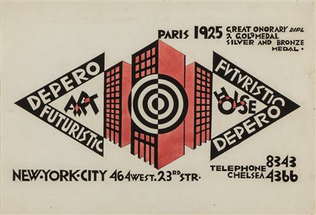Fortunato Depero (Fondo 1892-Rovereto 1960)  - Depero futuristic art house (studio per auto-promozione), 1928-29