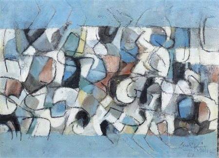 Ibrahim Kodra (Albania 1918-Milano 2006)  - Paesaggio, 1967