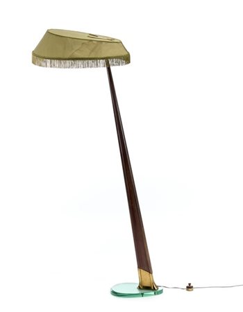 Max Ingrand Lampada da terra con base in cristallo molato di forte spessore, str