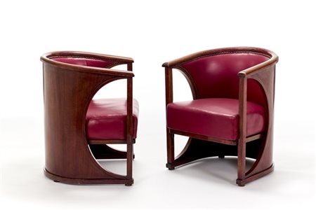 Jacob & Josef Kohn Coppia di poltrone a pozzetto della serie "428". Austria, ann