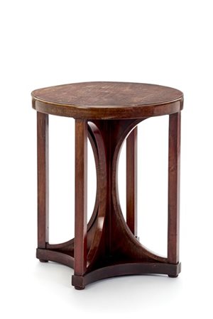 Jacob & Josef Kohn Tavolino con piano circolare a quattro gambe e pilastrino cen