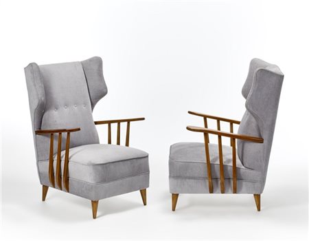 Ico Parisi Coppia di poltrone modello "1950-20". Produzione Ariberto Colombo, Ca