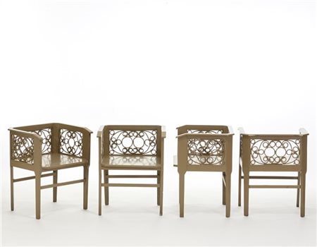 Giannino Castiglioni Lotto composto da quattro poltroncine Déco. Milano, 1925ca.