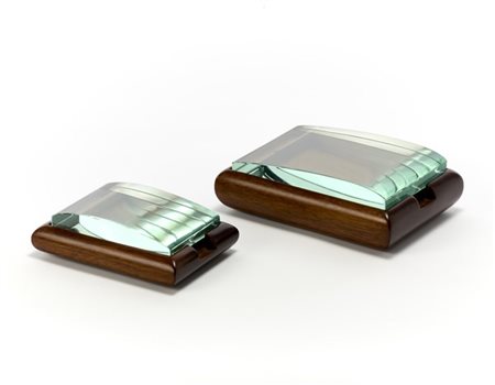 Pietro Chiesa Due scatole portasigarette modello "1132". Produzione Fontana Arte