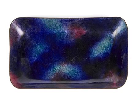 Paolo De Poli Svuotatasche in rame smaltato nei toni del blu,rosso e verde. Pado