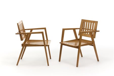 Franco Albini Coppia di poltroncine, prototipo del modello "Luisa". Produzione K