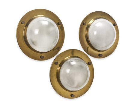 Luigi Caccia Dominioni Lotto di tre plafoniere-applique modello "LSP6 Tommy". Pr