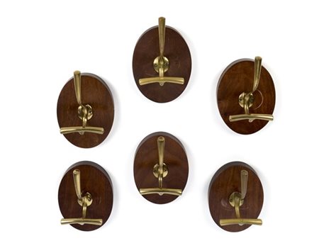 Luigi Caccia Dominioni Lotto composto da sei appendiabiti. Produzione Azucena, M