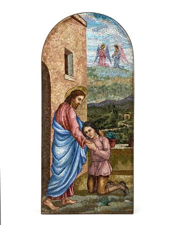 Pauly & C. Mosaico con tessere policrome raffigurante storie della vita di Crist