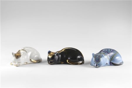 Piero Fornasetti "Gatti"
Tre sculture in ceramica formata a colaggio smaltata a