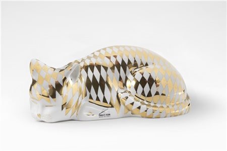Piero Fornasetti "Gatto"
Scultura in ceramica formata a colaggio, smaltata con r