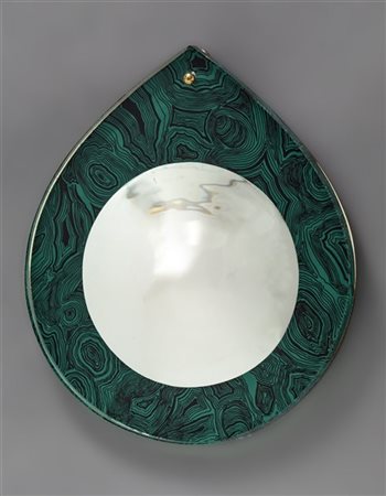 Piero Fornasetti Specchio modello "Malachite a goccia". Milano, anni '50/'60. Li