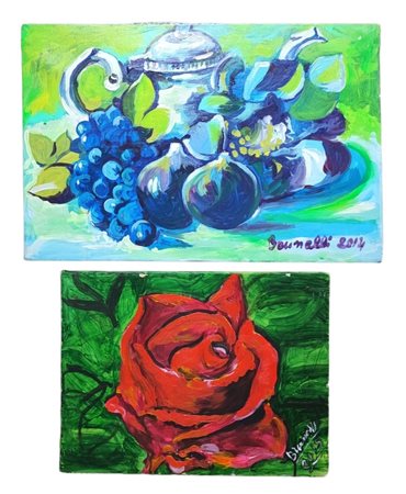 Firmato Brunelli - Lotto di 2 dipinti a firma Brunelli