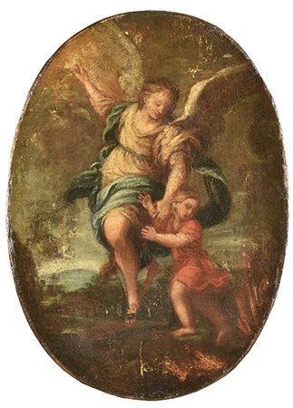 Scuola del XVII secolo ARCANGELO CON FANCIULLO...