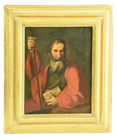 Cerchia di Pietro Muttoni SAN PAOLO olio su tela, cm 27,5x21,5